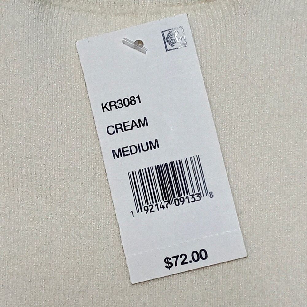 *READ* J.O.A Antholropologie Just One Answer Cream Ruffled Knit Sweater MEDIUM - Picture 3 of 9